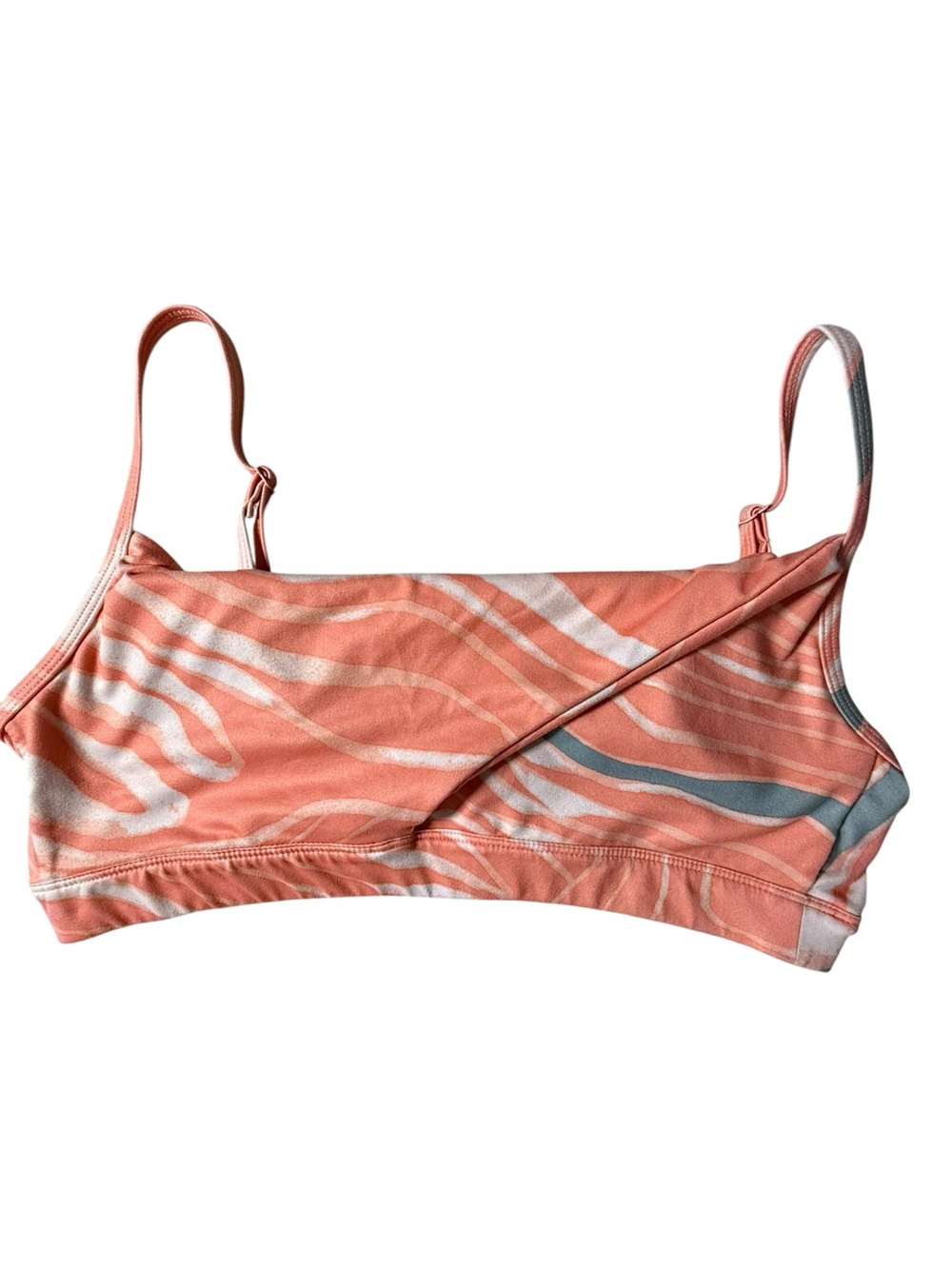 JoyLab Coral and grey ‎ Printed Strappy Sports Bralette